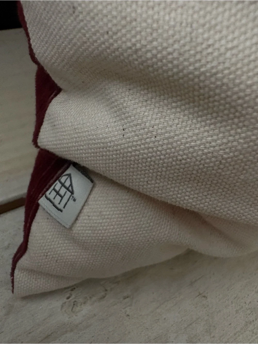NWT Hearth & Hand Hearth Magnolia Corduroy Plaid Pillow 18x18 In Burgundy